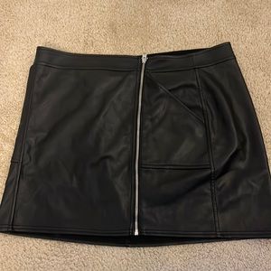 Express Black Faux Leather Skirt